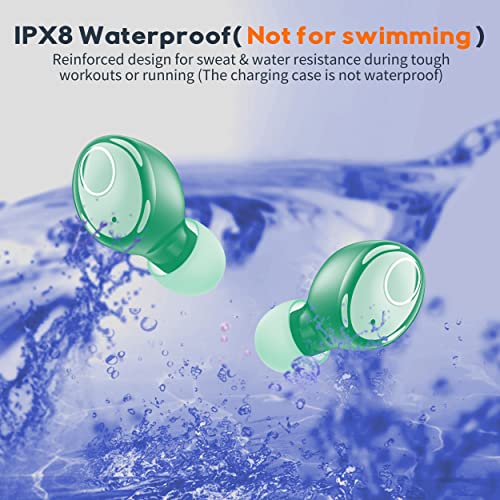 Bluetooth Earbuds,Kurdene S8 Wireless Earbuds 48H Playtime Call Noise Cancelling IPX8 Waterproof Ear Buds Deep Bass Earphones with Microphone in-Ear Stereo Headphones for Work,Sport,Running
