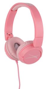 altec lansing over the ears kids headphones – volume limiting technology for developing ears, ages 6-9, perfect for learning from home, pink
