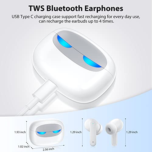 COOYA Bluetooth Headphones True Wireless Earbuds for iPhone 13 Pro Max 12 14 Bass Stereo Noise Canceling Wireless Gaming Headsets with Microphone in-Ear Earphone for Samsung S23 S22 Ultra S21 S20 A53