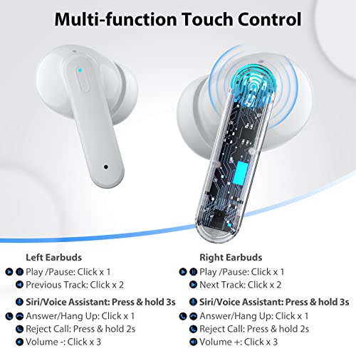 COOYA Bluetooth Headphones True Wireless Earbuds for iPhone 13 Pro Max 12 14 Bass Stereo Noise Canceling Wireless Gaming Headsets with Microphone in-Ear Earphone for Samsung S23 S22 Ultra S21 S20 A53