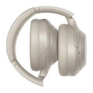 Sony WH-1000XM4 Wireless Noise Canceling Over-Ear Headphones (Silver) Bundle with Headphone Hanger Mount (2 Items)