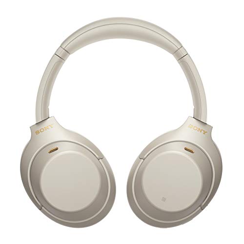 Sony WH-1000XM4 Wireless Noise Canceling Over-Ear Headphones (Silver) Bundle with Headphone Hanger Mount (2 Items)