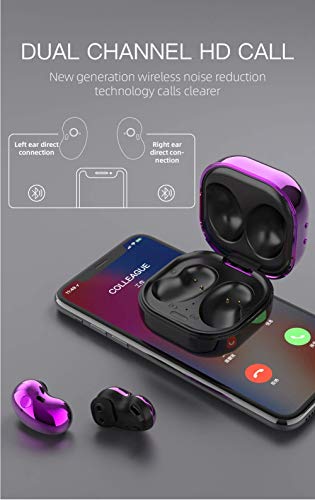 Wireless Bluetooth Headphones with Microphone for iPhone, TWS True Wireless Earbuds with Charging Case for Android,Suitable for Business and Work (Pink)