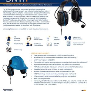 SENSEAR SM1P Smart Wireless Industrial Communication Headset, Behind-the-Neck, 24dB NRR, Noise Cancelling Ear Protection, 82dB Vol. Limiter, Manufacturing, Oil&Gas, Mining, Food Processing, Datacenter