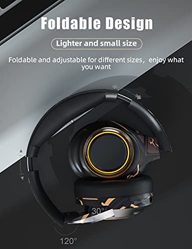 Active Noise Cancelling Headphones, EL-A2 Bluetooth Headphones with Detachable Microphone, Rechargeable Foldable Swivel Ear Pad, Deep Bass, Wired/Wireless Headphones, 30 Hours Playtime for Travel/Work