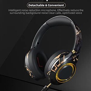 Active Noise Cancelling Headphones, EL-A2 Bluetooth Headphones with Detachable Microphone, Rechargeable Foldable Swivel Ear Pad, Deep Bass, Wired/Wireless Headphones, 30 Hours Playtime for Travel/Work