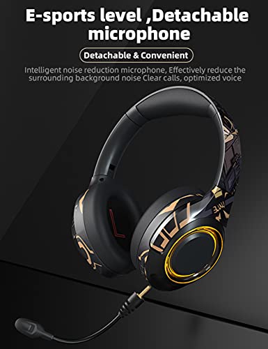 Active Noise Cancelling Headphones, EL-A2 Bluetooth Headphones with Detachable Microphone, Rechargeable Foldable Swivel Ear Pad, Deep Bass, Wired/Wireless Headphones, 30 Hours Playtime for Travel/Work