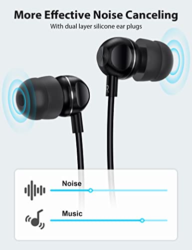 Type C Earphones for S23 Ultra, USB C Headphone Wired HiFi Stereo Dual Layer Ear Tips Noise Canceling Magnetic Earbuds with Microphone for Samsung Galaxy S22 Plus S21 FE Google Pixel 7 Pro OnePlus 11