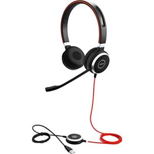 jabra evolve 40 uc stereo wired headset / music headphones (u.s. retail packaging) (renewed)