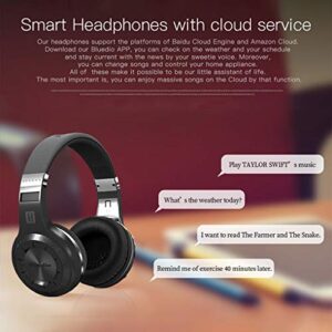 Bluedio V5.0 Bluetooth Headphones Over Ear, Wireless Bluetooth On-Ear Stereo Earphones Noise Cancelling, Soft Memory-Protein Earmuffs, w/Mic (Black)