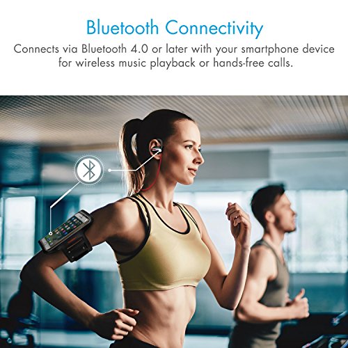 Tenergy T20 Wireless Bluetooth Headphones, IPX7 Sweatproof, Running Earphones, Noise Canceling 8-Hour Working Time, in-Ear Bluetooth V4.1 Stereo Earbuds with Mic, Bonus Sport Armband