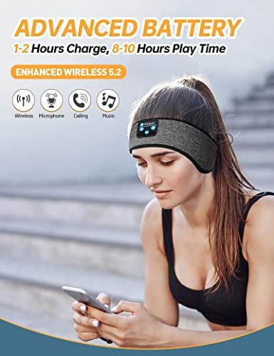 Sleep Headphones Bluetooth Headband, Perytong Sports Bluetooth Headband Headphones with Thin Speakers, Sleep Earbuds, Sleeping Headphones for Workout Running Yoga Nap, Gift for Men and Women