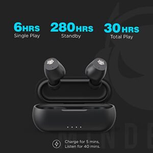 MINDBEAST Bluetooth Earbuds with Noise Cancelling and Strong Bass - Portable and Lightweight with 36 Hours Battery Life - Compatible with iPhone, Samsung, Android, PC, and Gaming Devices T98 Balck