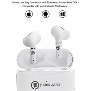 Fusion Beats Bluetooth Wireless Earbuds/Best, USB-C/Noise Cancelling Wireless Sports Earphones/Sweatproof Earbuds for Gym Running/Up to 30 Hours Playtime/Built-in Mic Headsets/for iPhone/Android