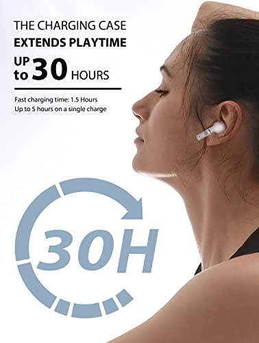 Fusion Beats Bluetooth Wireless Earbuds/Best, USB-C/Noise Cancelling Wireless Sports Earphones/Sweatproof Earbuds for Gym Running/Up to 30 Hours Playtime/Built-in Mic Headsets/for iPhone/Android