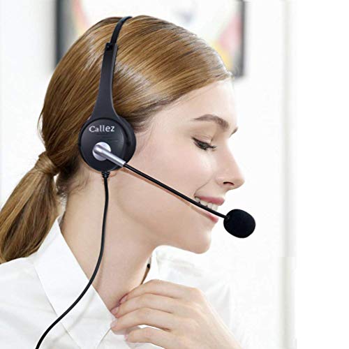 Callez 3.5mm Cell Phone Headset Dual, Corded Computer Headsets with Microphone Noise Canceling for iPhone Samsung Galaxy Huawei LG BlackBerry Laptop PC Tablets Podcast Skype Home Office C402E2