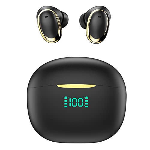 FOF Wireless Earbuds 60H Playback Bluetooth 5.3 Headphones Active Noise Cancellation in-Ear Earphones IPX6 Waterproof LED Power Display Ear Buds with 4 Microphone for Any Bluetooth Device