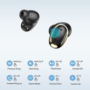 FOF Wireless Earbuds 60H Playback Bluetooth 5.3 Headphones Active Noise Cancellation in-Ear Earphones IPX6 Waterproof LED Power Display Ear Buds with 4 Microphone for Any Bluetooth Device