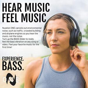 Nuvelon ONE Active Noise Canceling Headphones with Adjustable Bass, Wireless Over-Ear Bluetooth Headphones