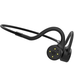reeray waterproof bone conduction swimming headphones, r5 open-ear ip68 mp3 player wireless sport bluetooth earphones with mic,built-in 8g memory headset for swimming running cycling driving