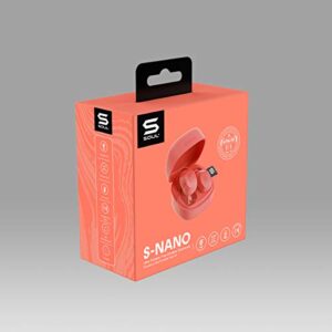 SOUL New S-Nano True Wireless Earbuds - in Ear Headphones, Ultra Portable, Bluetooth, IPX5 Waterproof, Transparency Mode - Peach