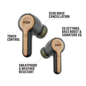 House of Marley Rebel True Wireless Earbuds with Microphone, Bluetooth Connectivity, 8 Hour Battery Life with in-Case Charging, and Sustainable Materials