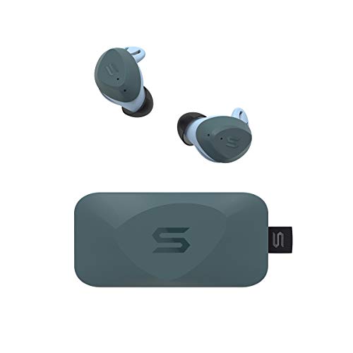 SOUL S-FIT True Wireless Earbuds - Waterproof, Shock-Resistant Earphones with Customizable Fit, Bluetooth 5.0, Transparency Mode, and Long Battery Life for Running, Gym, and Outdoor Activities (Green)