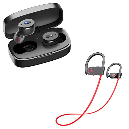 Boean Wireless Earbuds Mini Bluetooth Headphones with Wireless Charging Case IPX8 Waterproof & Bluetooth Headphones Wireless Earbuds Bluetooth 5.1 Running Headphones IPX7 Waterproof Earphones