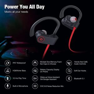 Boean Wireless Earbuds Mini Bluetooth Headphones with Wireless Charging Case IPX8 Waterproof & Bluetooth Headphones Wireless Earbuds Bluetooth 5.1 Running Headphones IPX7 Waterproof Earphones