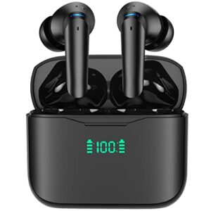 fof wireless earbuds noise cancelling bluetooth 5.3 headphones ipx6 waterproof led power display ear buds in-ear earphones with wireless charging case 4 microphone 50h playback headset