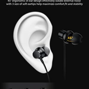 USB C Headphones for Samsung Galaxy S23 S22 S21 S20 Ultra A53 Z Flip4 Note 20 10+, Magnetic Type C Earphones Wired Earbuds with Mic Noise Canceling Stereo Bass for iPad 10 iPad Pro Air Mini Pixel 7 6