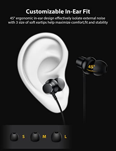 USB C Headphones for Samsung Galaxy S23 S22 S21 S20 Ultra A53 Z Flip4 Note 20 10+, Magnetic Type C Earphones Wired Earbuds with Mic Noise Canceling Stereo Bass for iPad 10 iPad Pro Air Mini Pixel 7 6