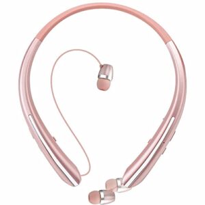 retractable bluetooth headphones neckband, wireless headsets stereo earbuds earphone noise canceling with mic compatible with iphone,samsung,android,ipad,pc