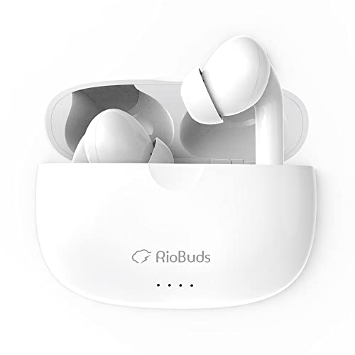 RioBuds Active Noise Cancelling Wireless Earbuds, Designed in Houston, Made in Taiwan, Transparency Mode, in-Ear Detection Headphones, Bluetooth 5.2, All-Day Battery Life, Touch Control, Headset