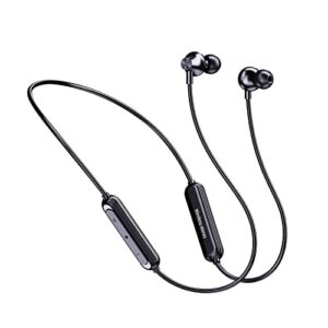 zaqe bluetooth neckband headphones, noise cancelling wireless headset with magnetic, freely foldable & lightweight build, ipx5 waterproof earphones for running sports workout, black