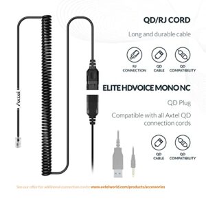 Axtel Bundle Elite HDvoice Mono NC with AXC-02 Cable | Noise Cancellation - Compatible with Grandstream GXP1600, GXP1700, GXP2100, GRP2600 Series Phones