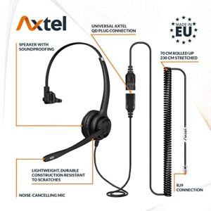 Axtel Bundle Elite HDvoice Mono NC with AXC-02 Cable | Noise Cancellation - Compatible with Grandstream GXP1600, GXP1700, GXP2100, GRP2600 Series Phones