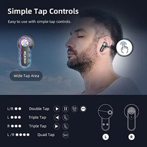 NexiGo Air T2 Ultra-Thin Wireless Earbuds, Qualcomm QCC3040, Bluetooth 5.2, 4-Mic CVC 8.0 Noise Cancelling for Clear Calls, aptX, 28H Playtime, USB-C, IPX5 Waterproof, Black (Renewed)