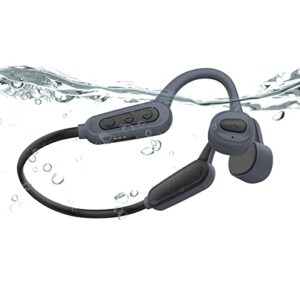 leboomon waterproof bone conduction headphones wireless bluetooth 5.0 built-in 16g mp3 player ip68 waterproof swimming headset with mic for running swimming cycling gym