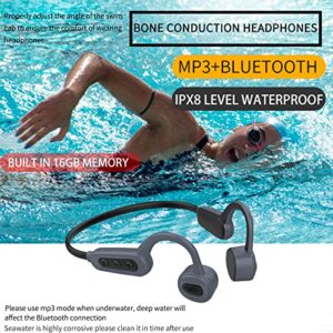 LeBoomon Waterproof Bone Conduction Headphones Wireless Bluetooth 5.0 Built-in 16G Mp3 Player IP68 Waterproof Swimming Headset with Mic for Running Swimming Cycling Gym