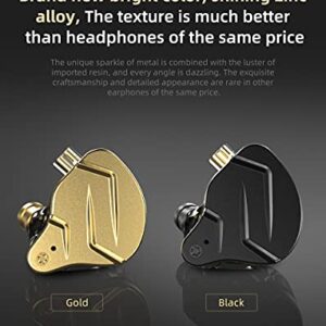 keephifi KZ ZSN Pro X IEM Earphones,1BA+1DD Hybrid in Ear Monitor,Noise Cancelling Earbuds, Custom-fit,3.5MM Jack Headphone,Detachable Cable in Ear Earphone for iPhone,Android,Computer(Gold,No Mic)
