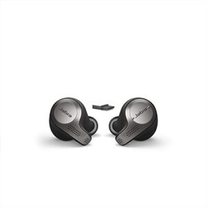 jabra evolve 65t true wireless bluetooth earbuds, uc optimized – superior call quality and connectivity – passive noise cancelling earbuds with up to 15 hours of battery life with charging case