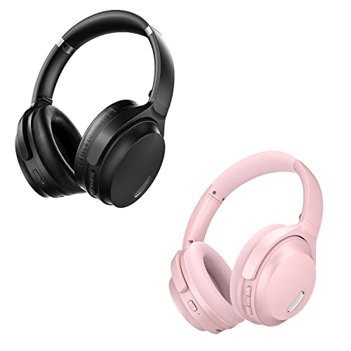 HROEENOI Active Noise Cancelling Headphones, Bluetooth Headphones with 40H Playtime, Hi-Res Audio, Connect to 2 Devices