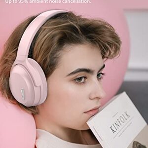 HROEENOI Active Noise Cancelling Headphones, Bluetooth Headphones with 40H Playtime, Hi-Res Audio, Connect to 2 Devices