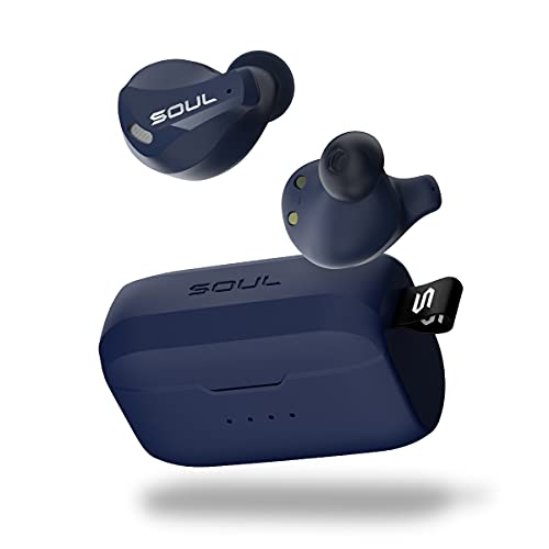 New Soul Emotion PRO Wireless Bluetooth Earbuds - Hybrid Active Noise Cancelling ENC in-Ear Headphones with Wireless Charging Case for Music and Calls - Superior Sound Quality and Comfort - Blue