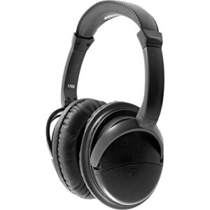 HamiltonBuhl Deluxe Active Noise-Cancelling Headphones with Case, Black