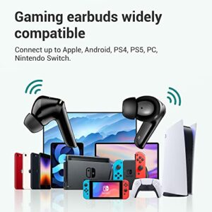 Wireless Earbuds 80H Playtime Noise Canceling Bluethooth Earbuds with Wireless Charging Case in-Ear Earbud with Microphone for Android Cell Phone Gaming Computer Laptop Sport Black