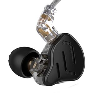 kz zax metal headset 7ba+1dd hybrid 16 drivers hifi bass earbuds in ear monitor headphones sport noise cancelling earphones(no mic,black)