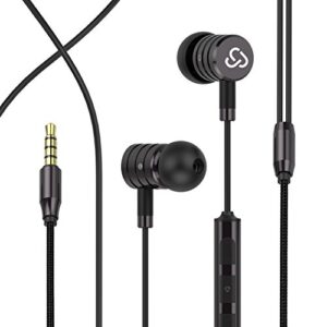 cloudio d-cube high fidelity high resolution earphones dual driver hybrid in-ear headphones music earbuds with natural sound, extra bass dive treble extension, noise cancelling, mic and remote, case