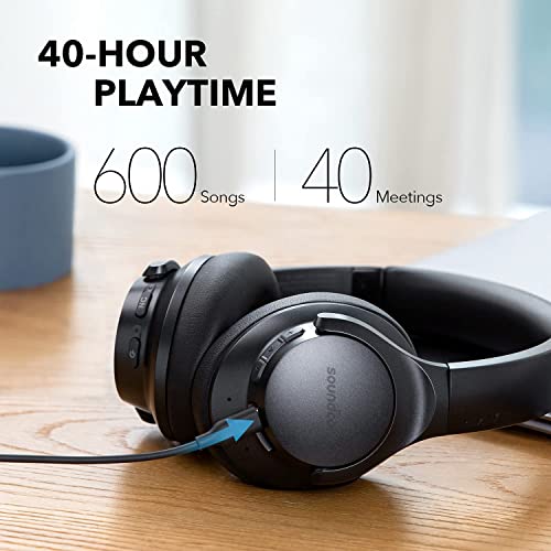 Soundcore by Anker Life Q20+ Active Noise Cancelling Headphones, 40H Playtime, Connect to 2 Devices, Memory Foam Earcups, Bluetooth Headphones for Travel, Home Office (Renewed)